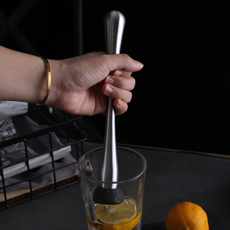 不锈钢碎冰柠檬调酒压汁捣棒鸡尾酒薄荷荷叶压碎敲肉锤