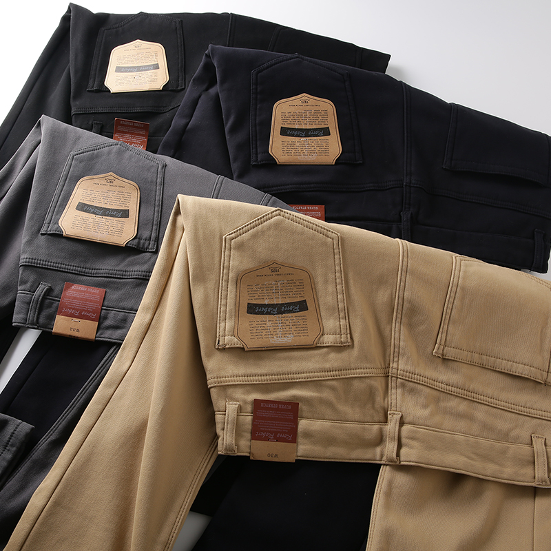 岛国单！加绒保暖！外贸加厚休闲裤剪标尾单冬季商务直筒男士长裤