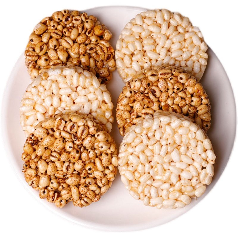 糖米无蔗通麦通爆米花大米米饼膨化食品休闲童年怀旧膨化食品