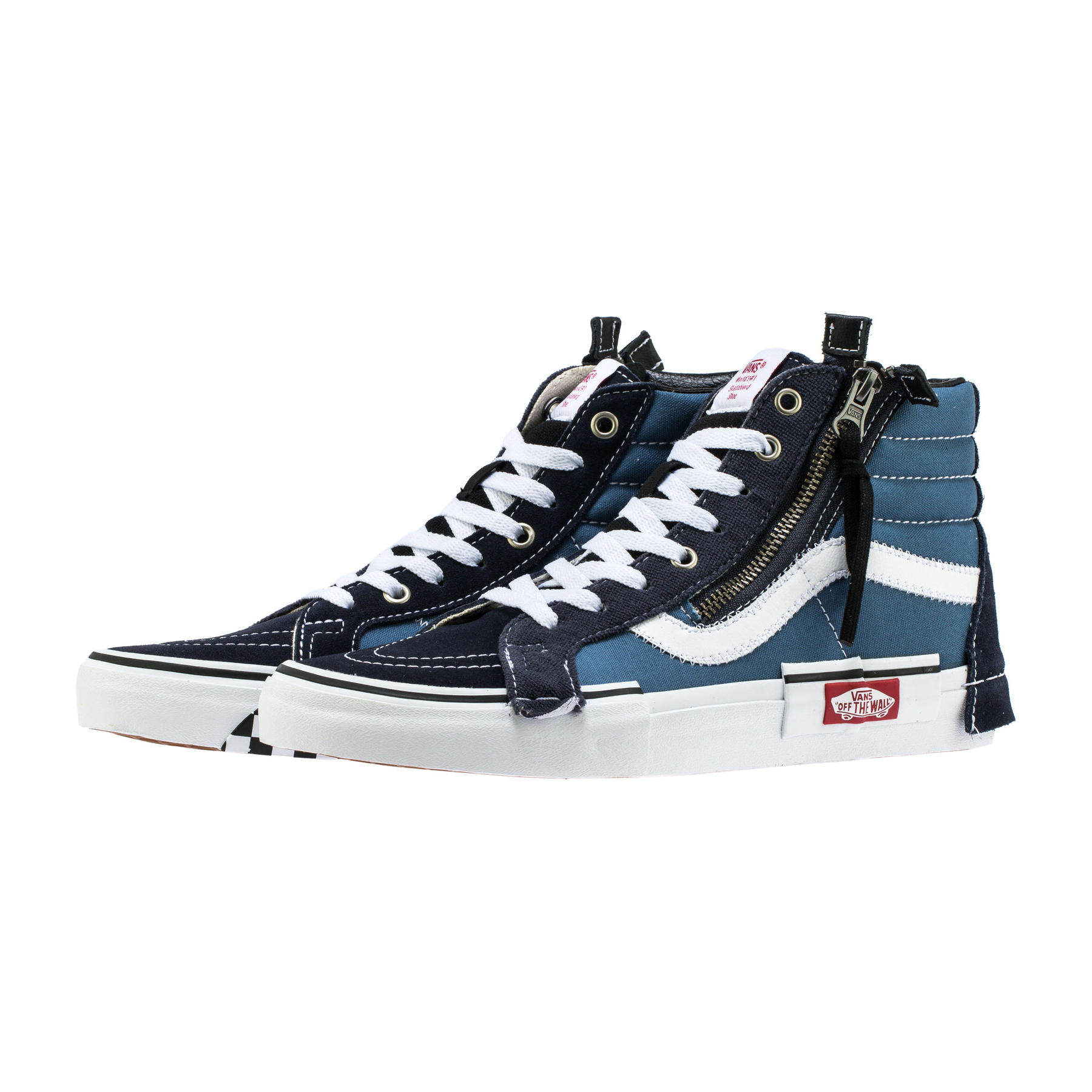 vanssk8-hireissue海军范斯高解构滑板鞋板vn0a3wm16bt帆布鞋