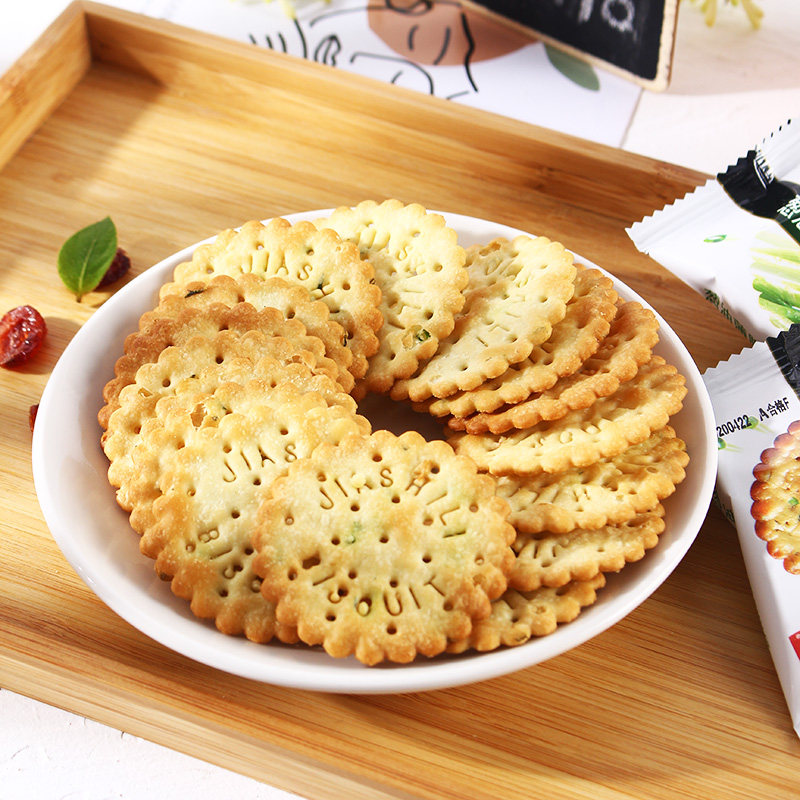 嘉士利葱油薄脆饼干香葱味咸味芝麻早餐零食散装独立小包装一整箱