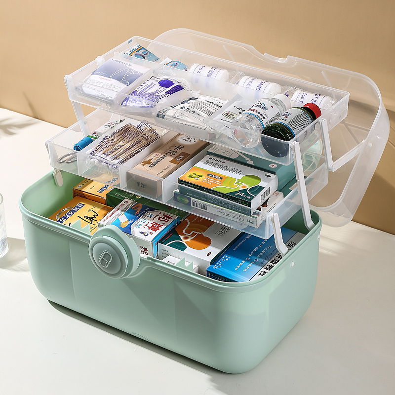 家用医药箱收纳盒大容量药物收纳盒家庭装药箱收纳箱超大药品小型