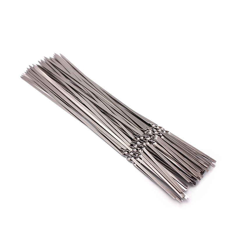 不锈钢烧烤签子食品品级扁签加长40cm羊肉串烤针烧烤针