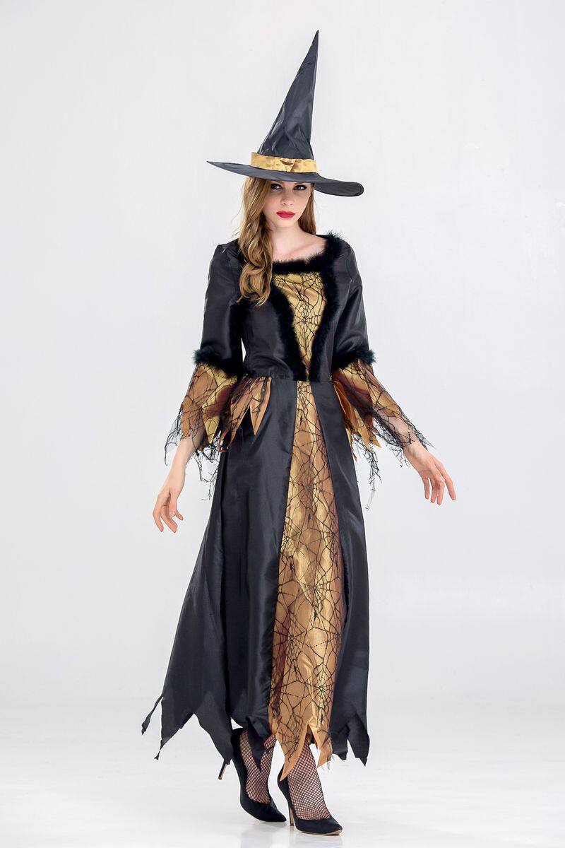 女巫婆万圣节cosplay舞会夜店派对成人女魔法师歌德女巫长袍服装