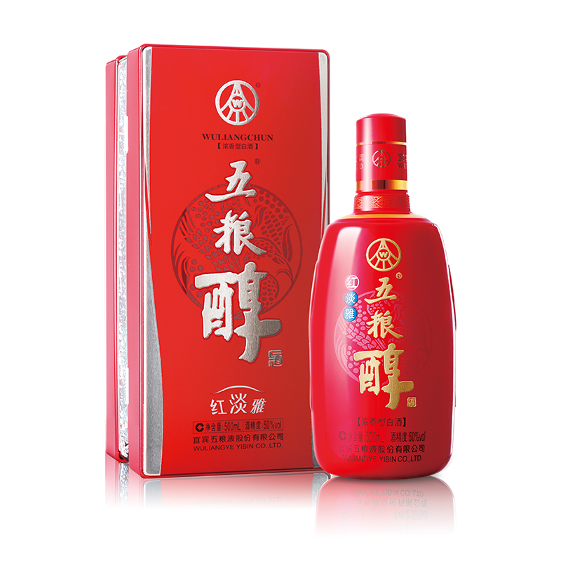 五粮液五粮醇红淡雅50度500ml6瓶浓香香型白酒国产白酒