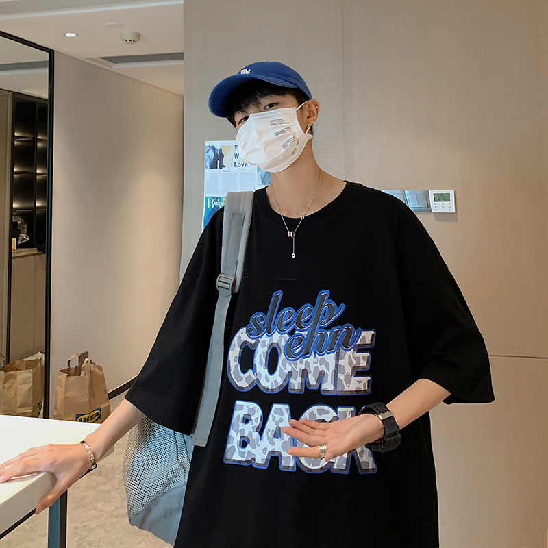 t恤男短袖夏季宽松潮牌嘻哈半袖男ins港风潮流百搭设计感小众衣服