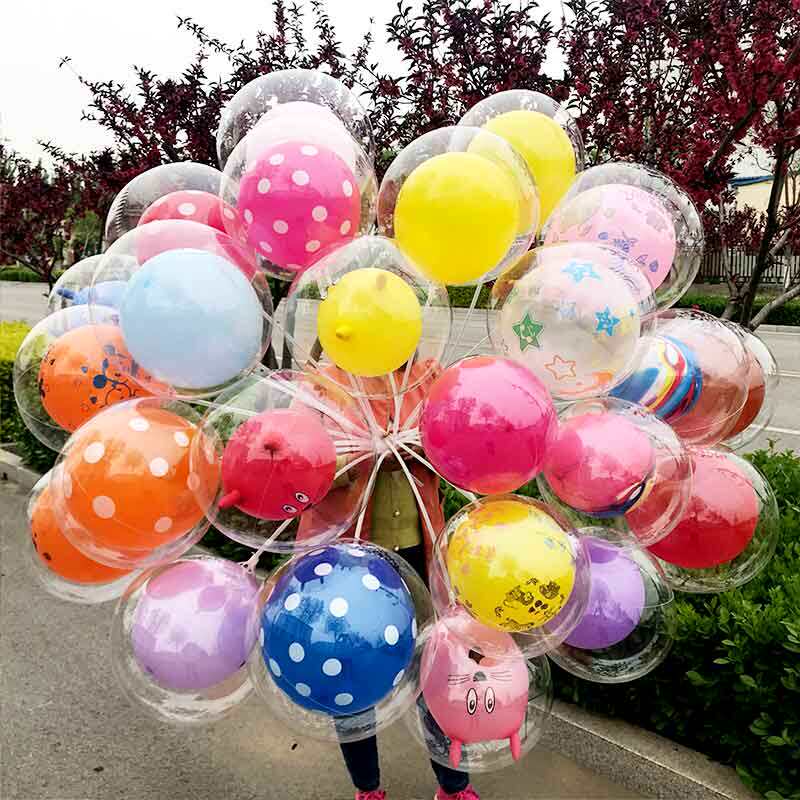 网红地推活动小礼礼品卡通气球创意双层波波气球