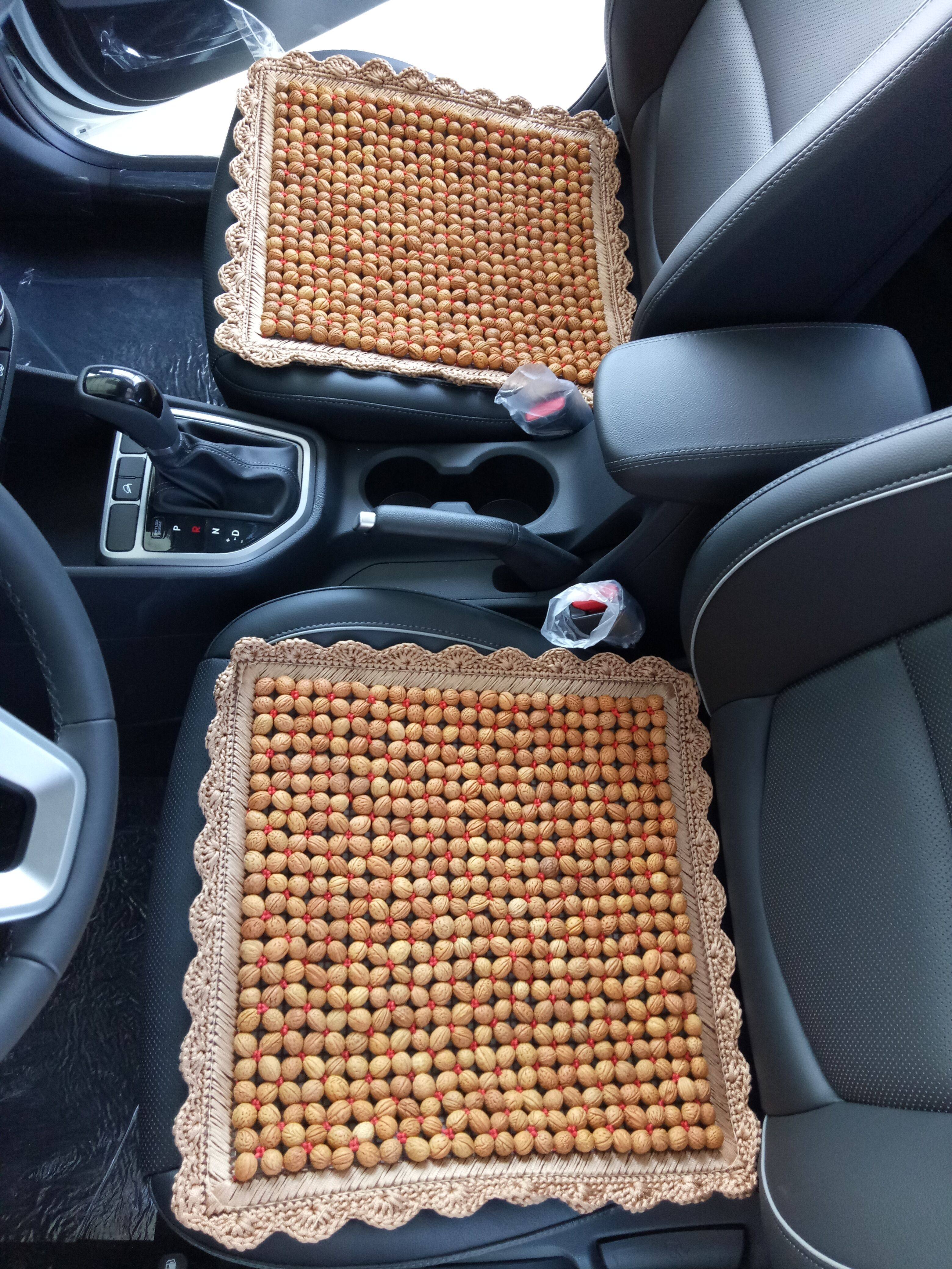 坐垫汽车桃核制冷夏季夏天手编桃胡珠子菩提通用座套