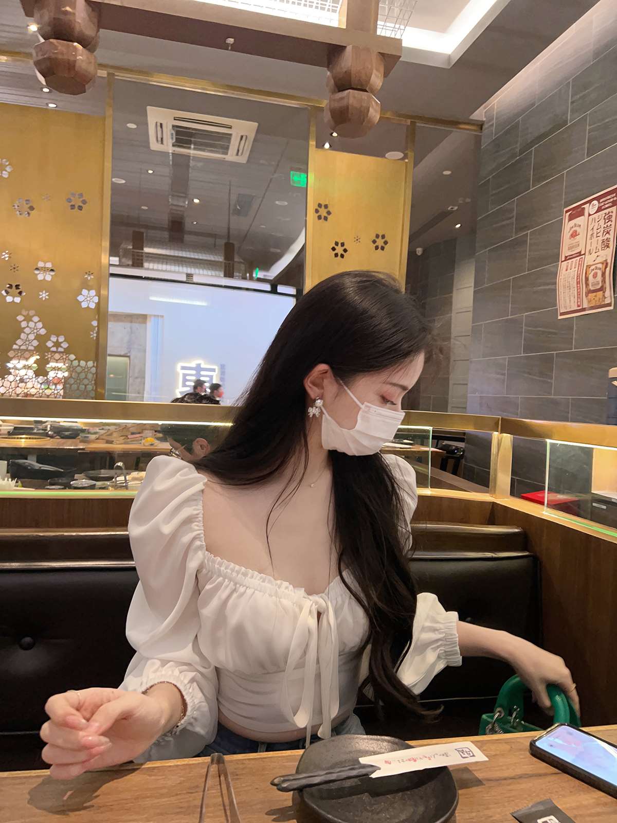 dfay收腰上衣衬衫白衬衫穿搭辣妹方领纯欲风高质感cosplay女装