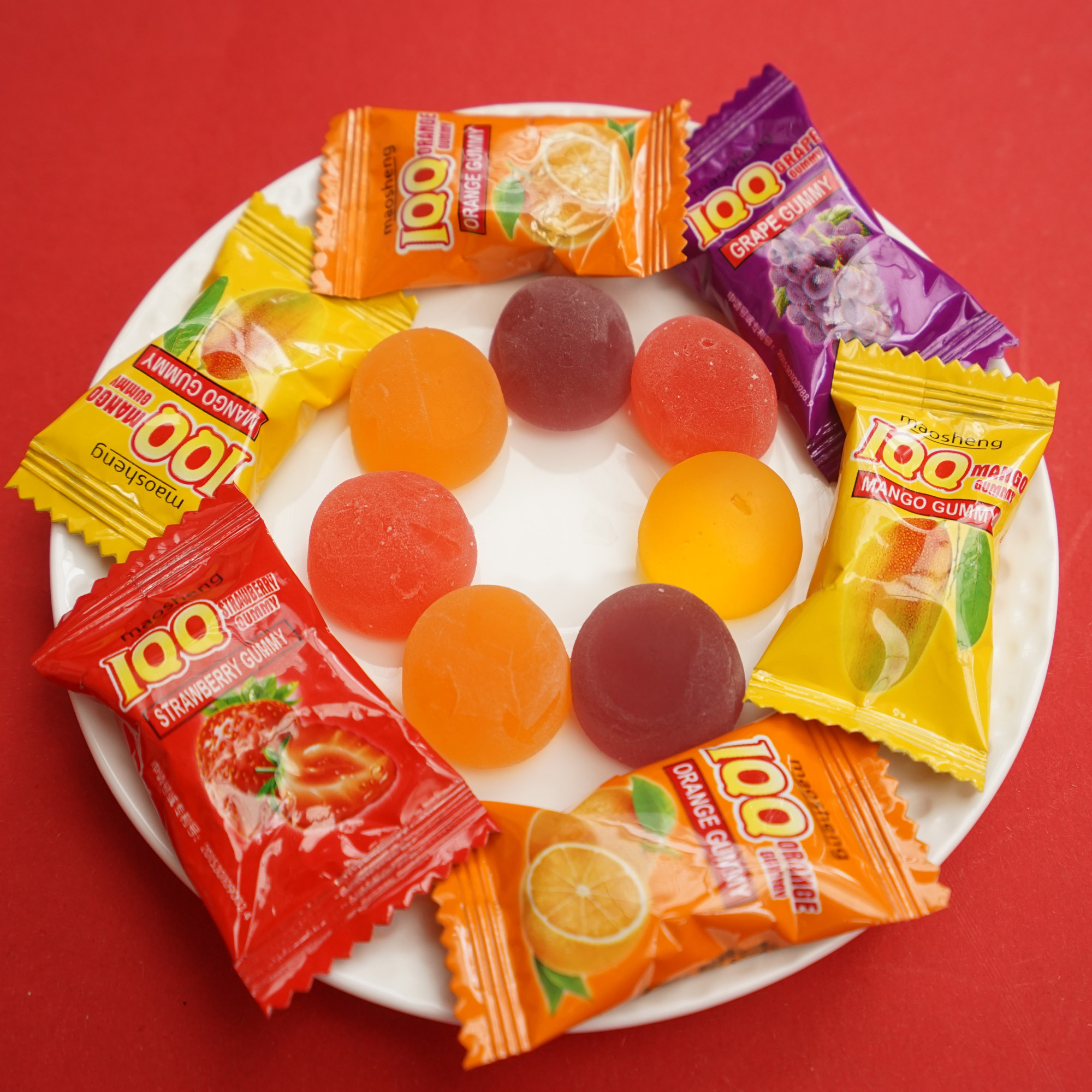 芒果什果果汁软糖水果糖喜糖混合合水果味招待传统糖果