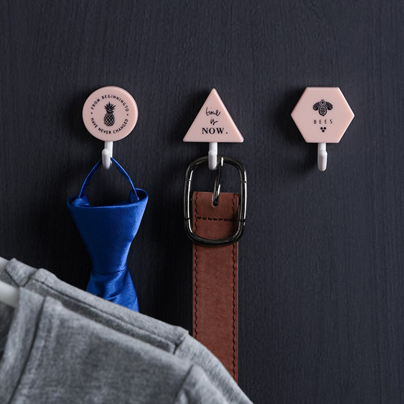 创意几何粘钩贴钩装饰黏贴田园风墙贴小挂钩壁挂墙壁可爱北欧简约