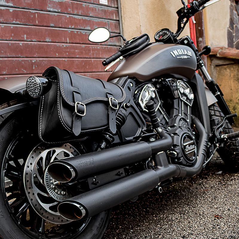 手工定制印第安摩托车bobber边包侦察兵加装复古边箱摩托车尾箱