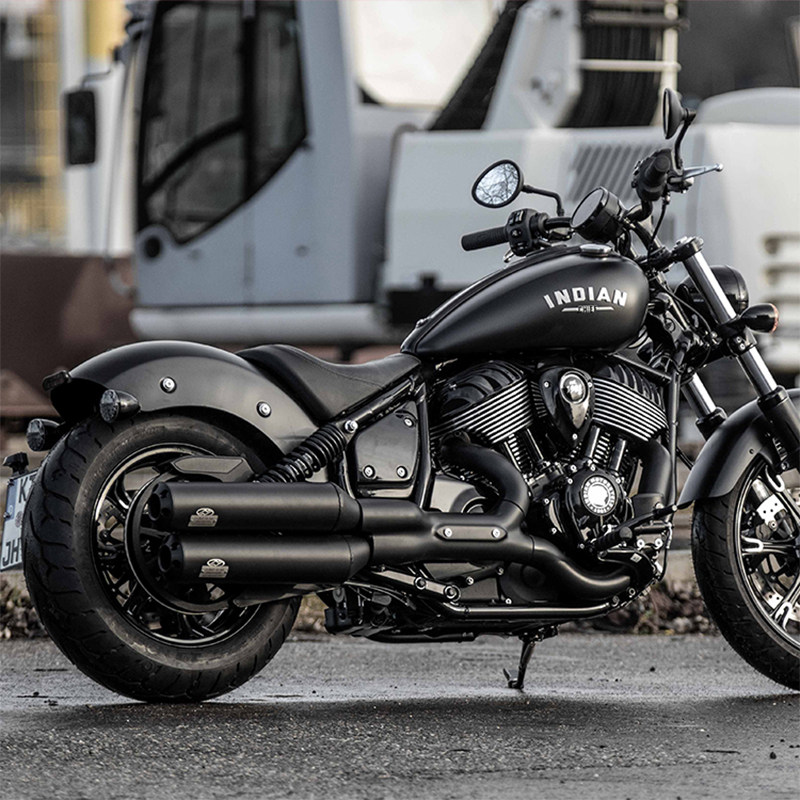 杰克海德22年印第安超级酋长改装电镀黑色尾段摩托车排气管