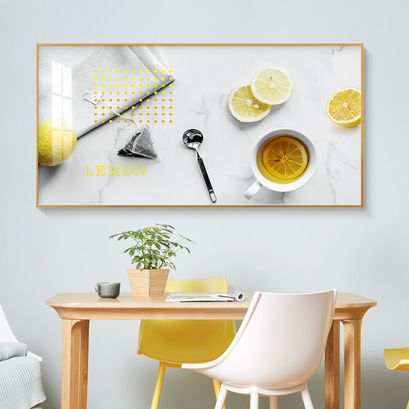 现代简约餐厅装饰画横版北欧饭厅厨房背景墙壁画开胃现代装饰画
