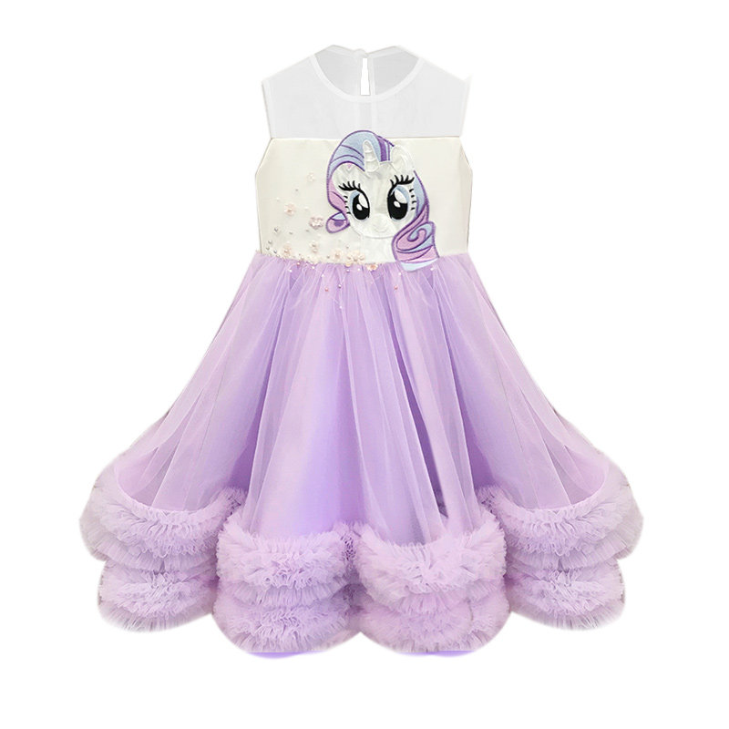 高定新pony小马宝莉紫悦公主女童礼服卡通连衣裙蛋糕儿童礼服