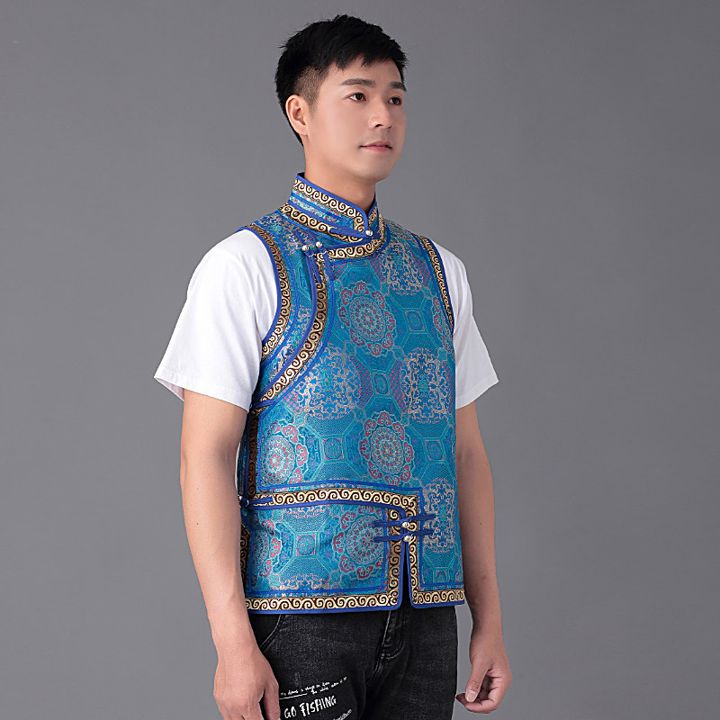 蒙古蒙古马马甲蒙古族马夹男士日常生活坎肩蒙族工作服其他民族服装