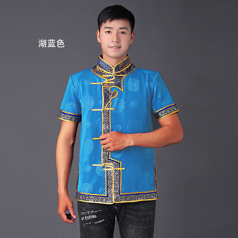 蒙古上衣服装蒙古族男款夏季工作服生活其他民族服装