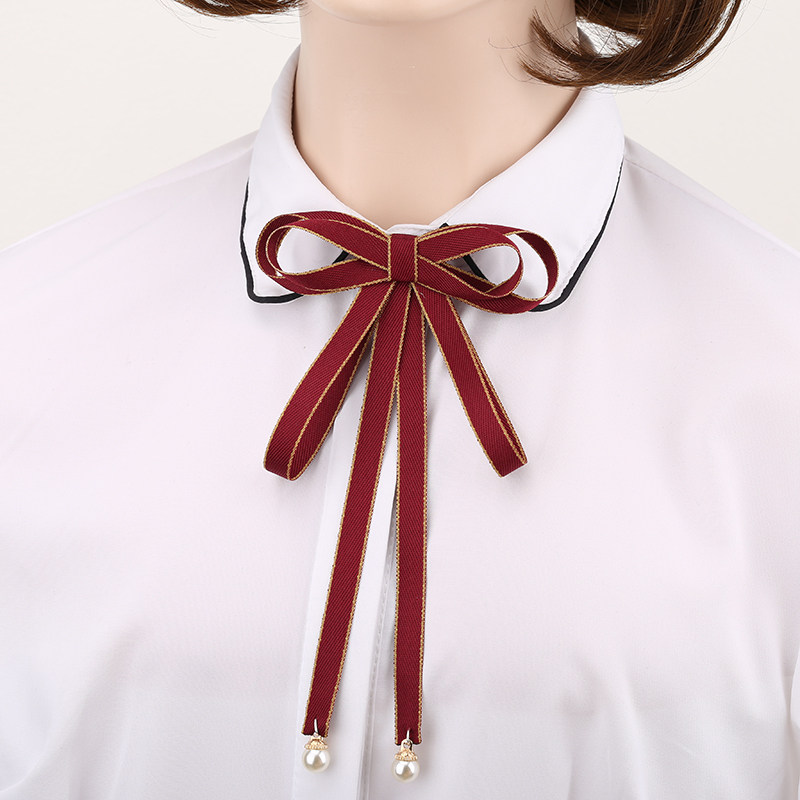 领结女学院风衬衫系带配饰日系甜美时尚气质飘带蝴蝶结带别针装饰