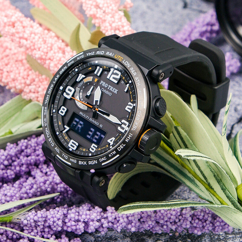 prw-6600卡西欧太阳能电波气压温度高度原生态探险旅行日韩腕表