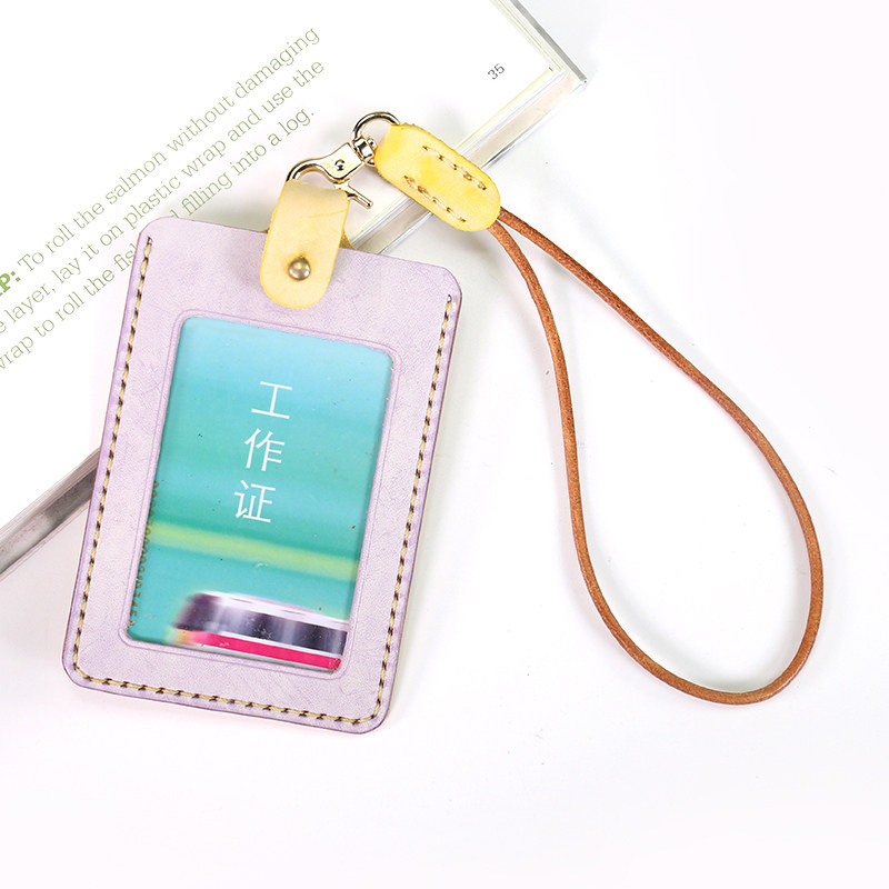 工作皮套胸卡手工公交个性植鞣工作证牛皮头层卡套