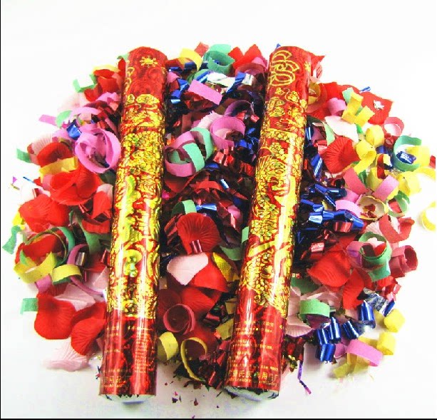 单支阻燃礼炮婚庆活动手持喷射彩带庆典夜场礼花