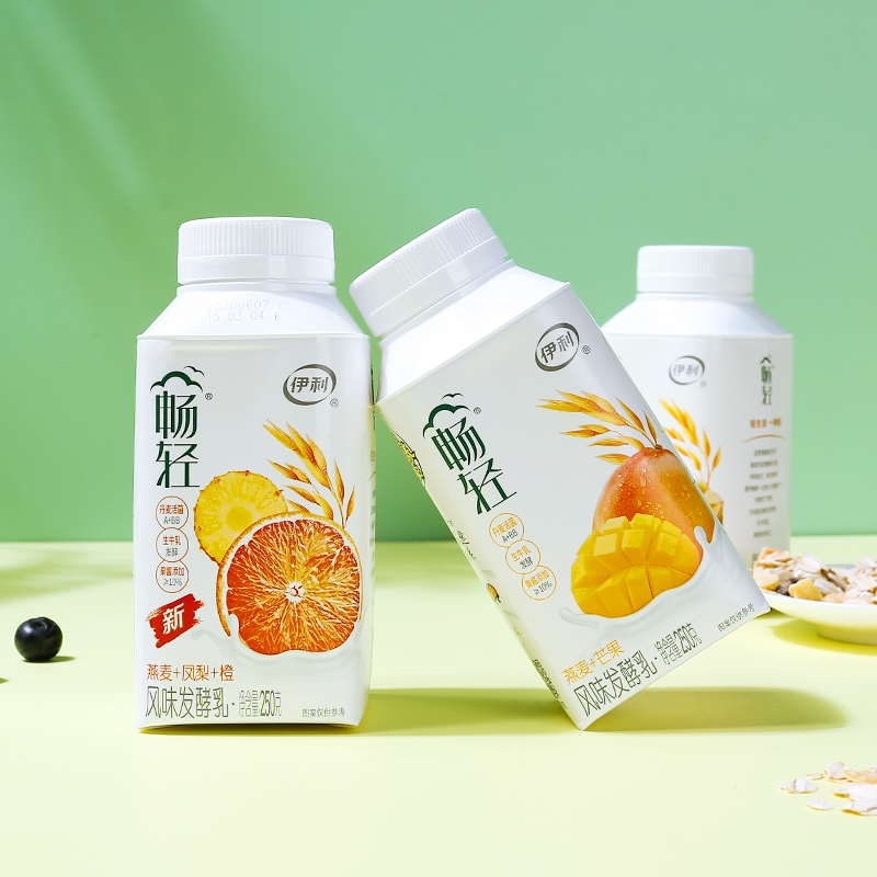 畅轻酸奶风味酸牛奶原味燕麦黄桃益生菌发酵250g12酸奶
