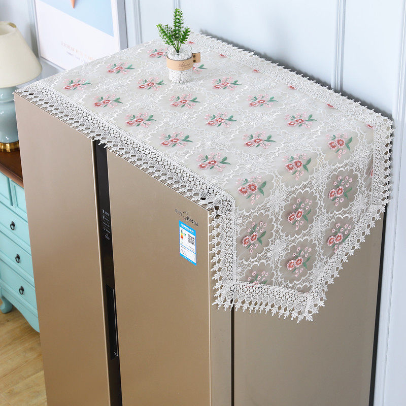 冰箱开门防尘盖布蕾丝罩遮盖巾单开门家用布防尘万能盖巾