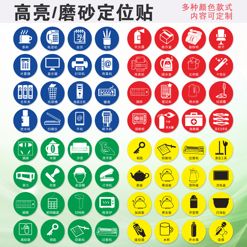 桌面标识笔筒6s7s办公用品显示鼠标纸巾标志牌
