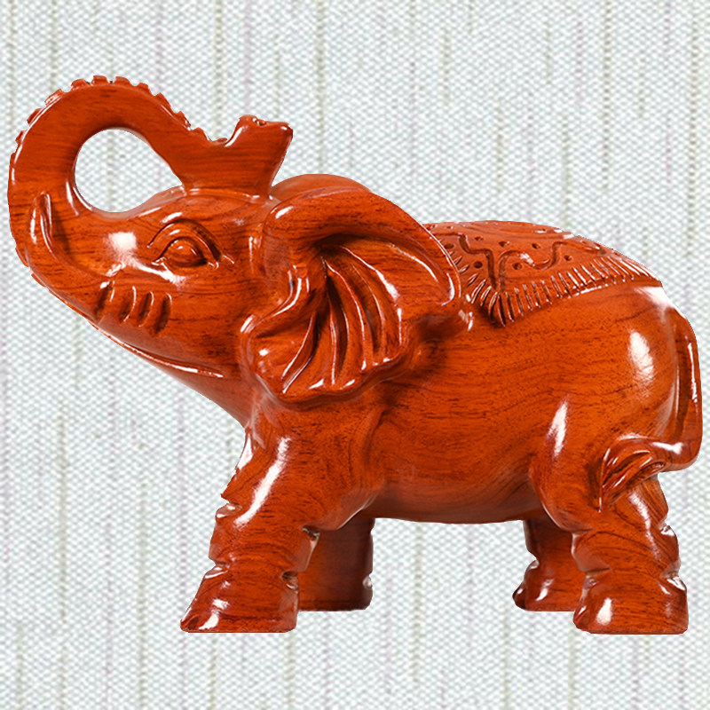 檀木木雕大象摆件木象家居实木招财装饰礼品木雕
