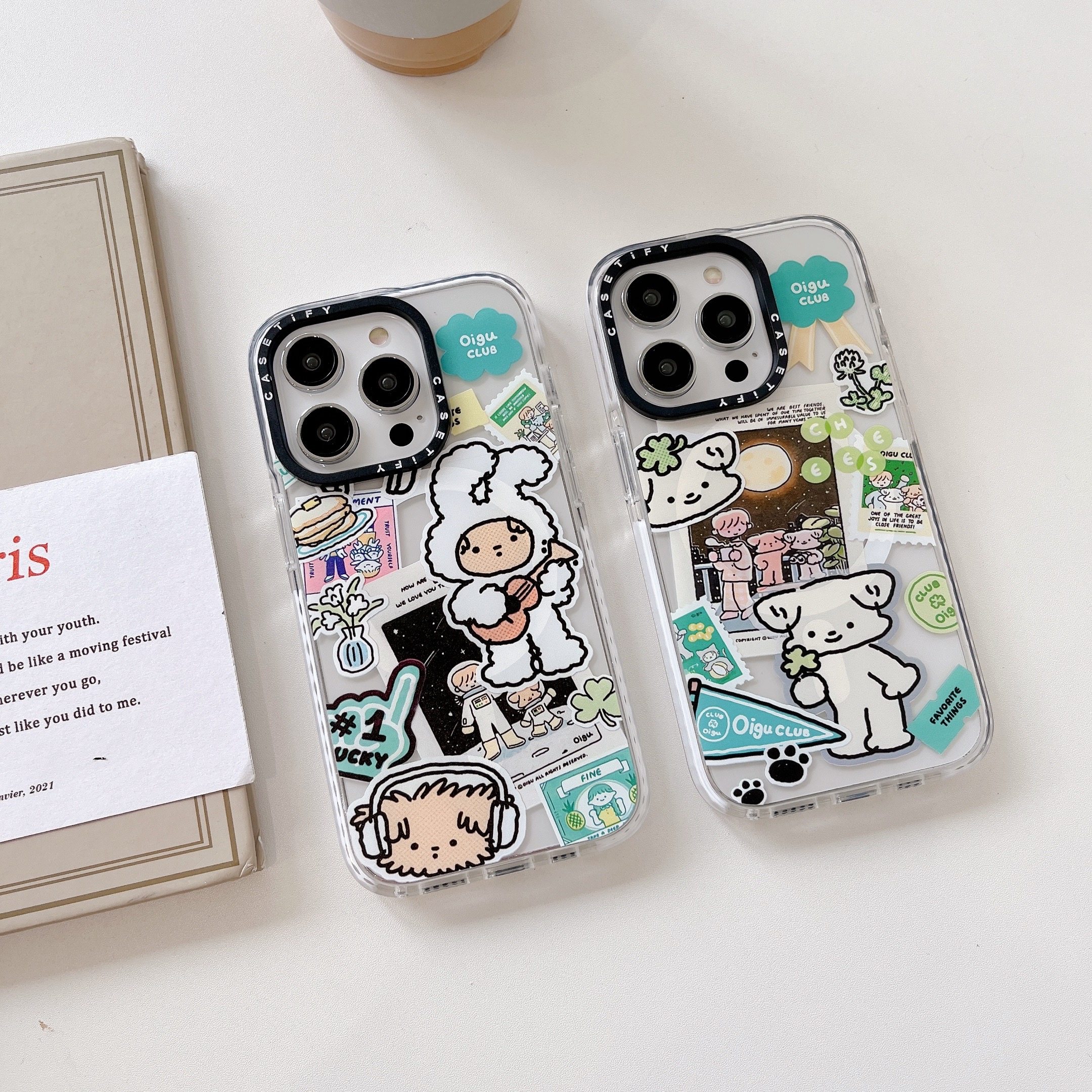 caseti奶酪小狗贴纸适用iphone13promax苹果磁吸手机壳可爱手机保护套