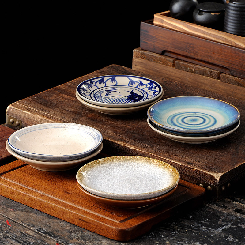 中国国风古风6英寸复古大号中式10寸陶瓷餐具盘
