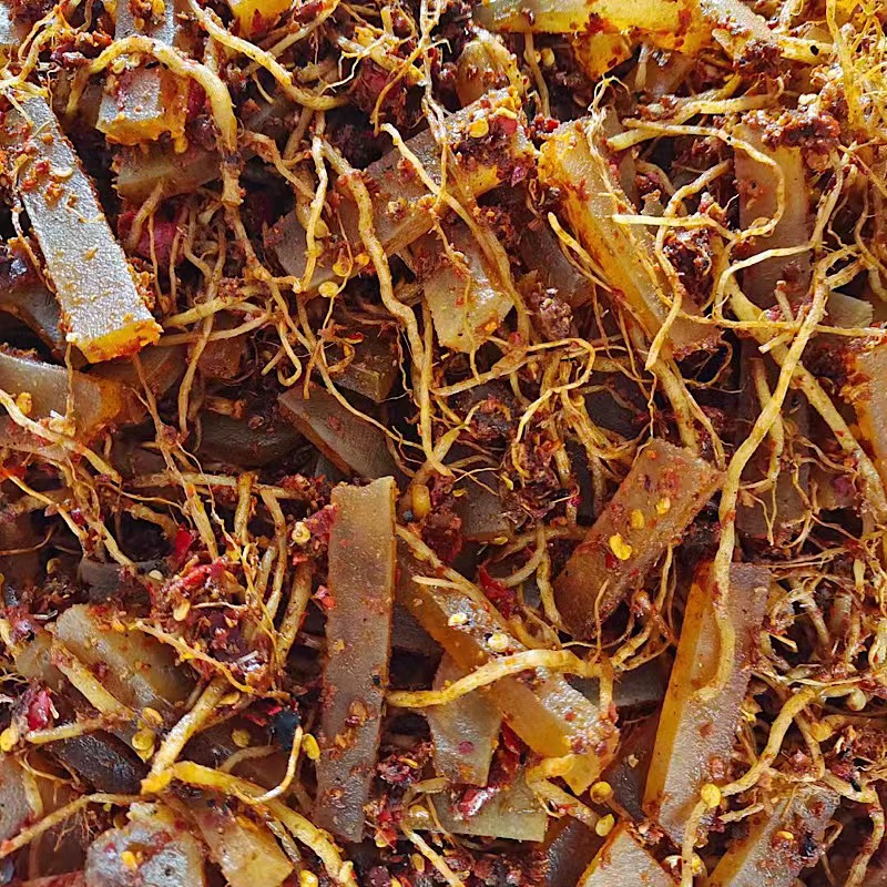 磨黑佤味牛皮菜根500g云南特产变态麻辣撇丕牛肉类