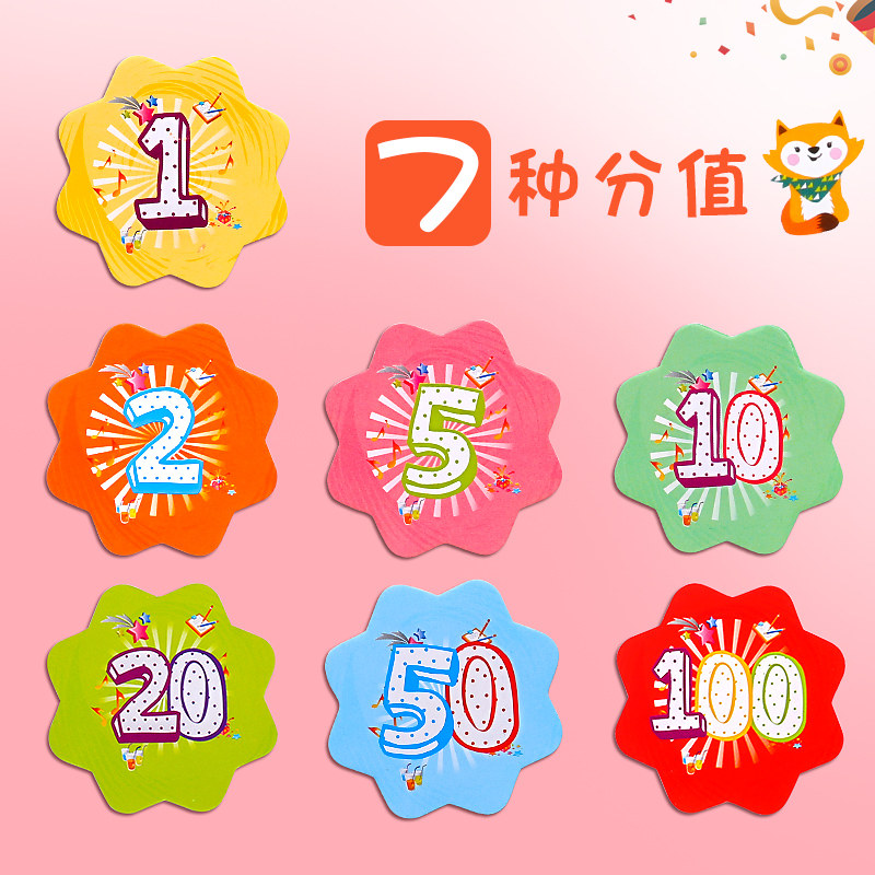 卡小学儿童卡片表扬小学生奖币卡通激励孩子幼儿园学习加分贴纸鼓励