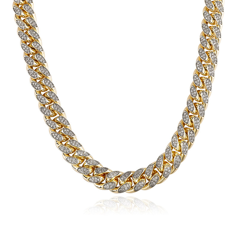 欧美hiphop14mm嘻哈男士古巴大金金链潮牌小众明星项链