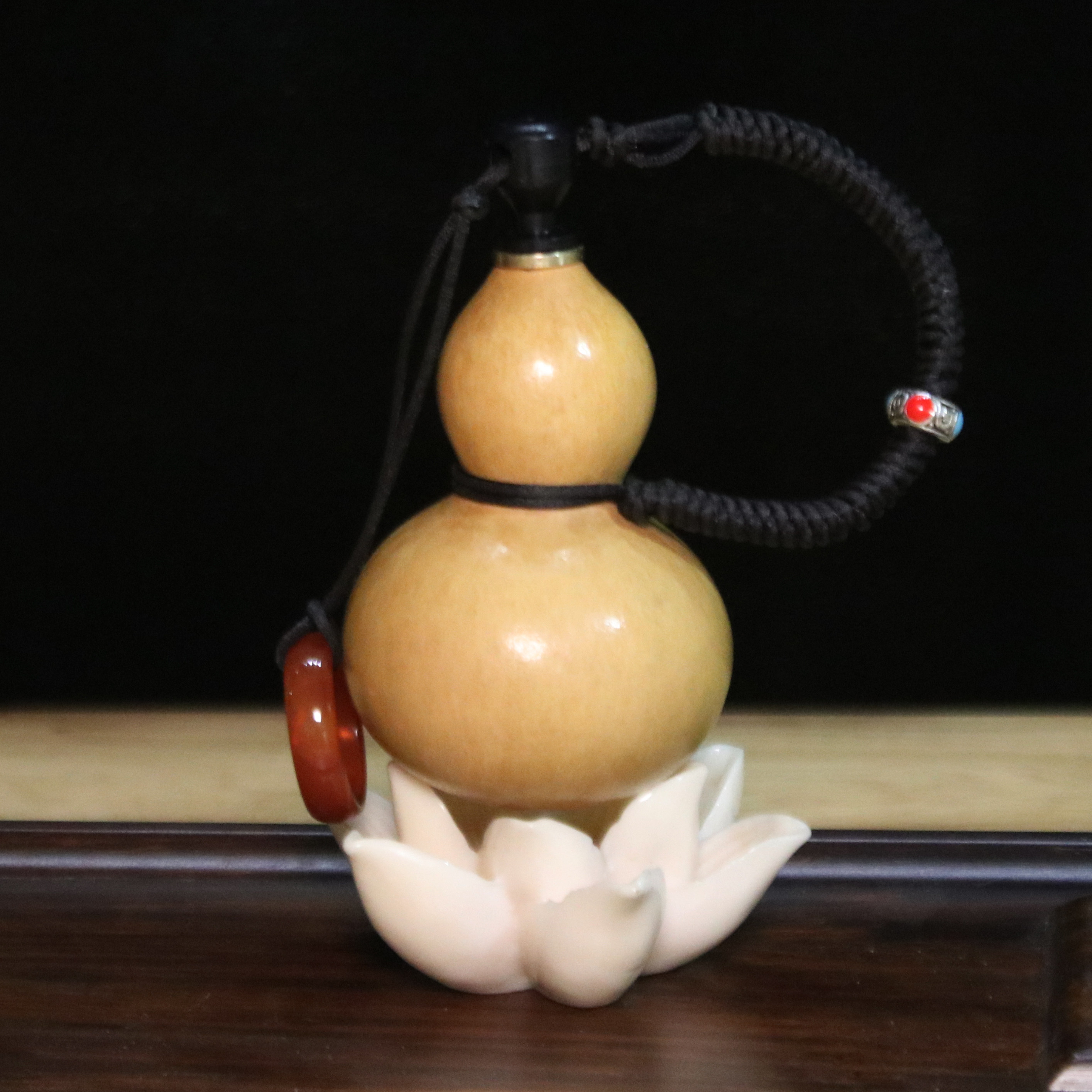 精品天然开口小酒葫芦蜂蜡防渗迷你鼻烟壶随身装水壶药瓶车包挂饰