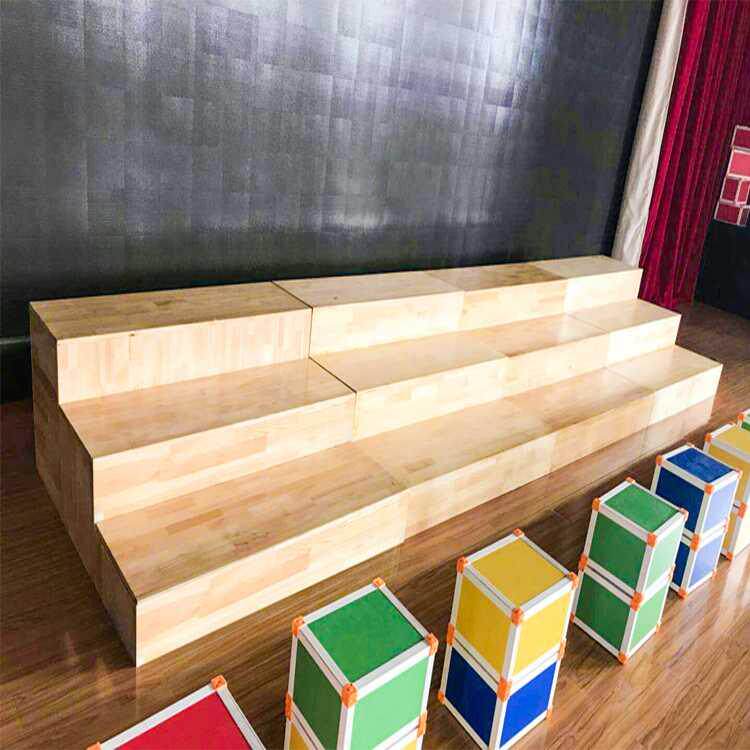 合唱台阶学生实木音乐教师三层四层松木阶梯讲台
