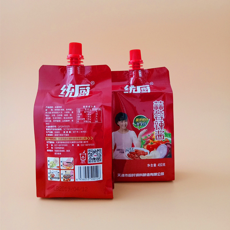 蒜蓉天津统厨辣酱450g2袋辣椒酱拌面低脂冷面辣椒酱