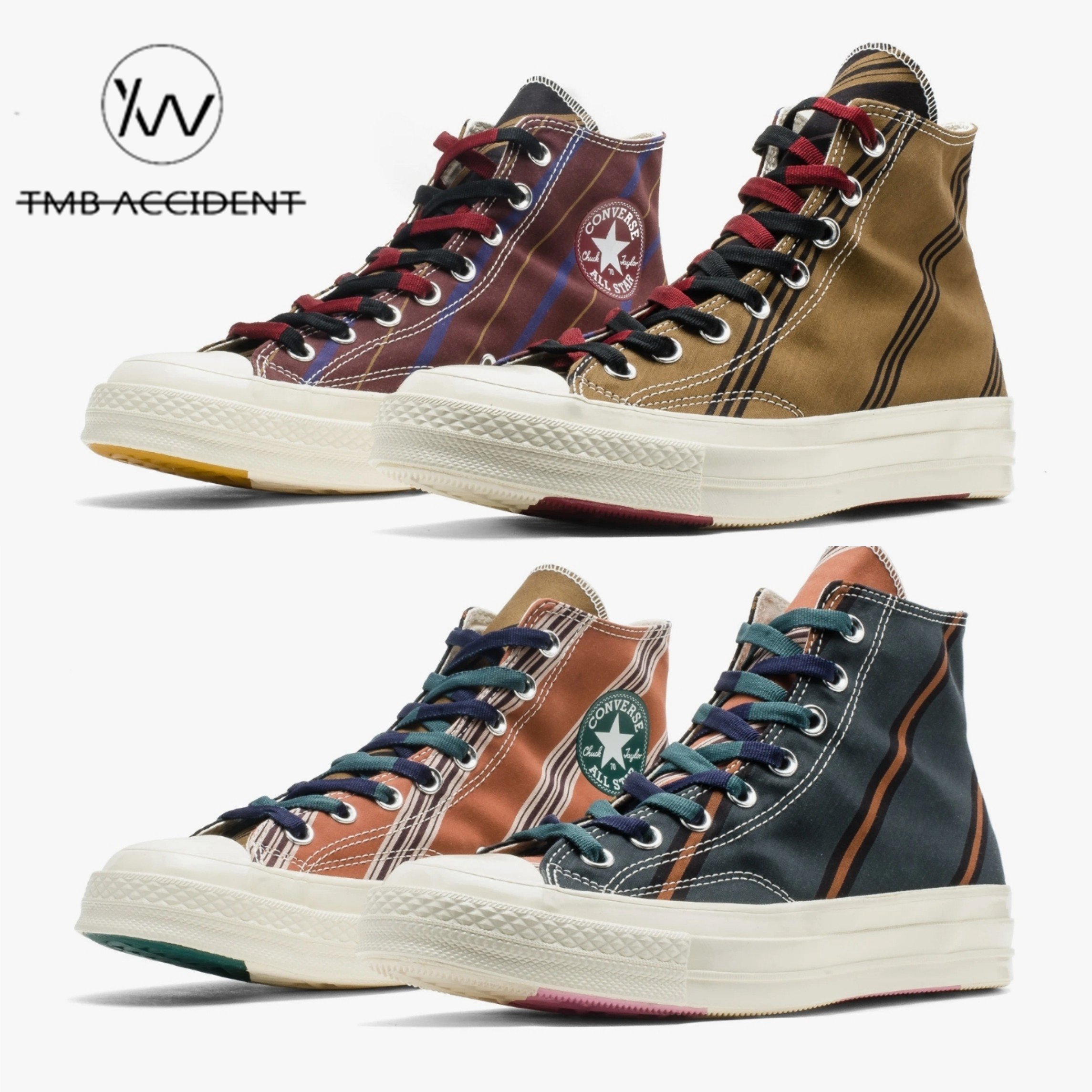 CONVERSE匡威1970S三星标条纹拼色高帮帆布鞋板鞋167130C 167131C