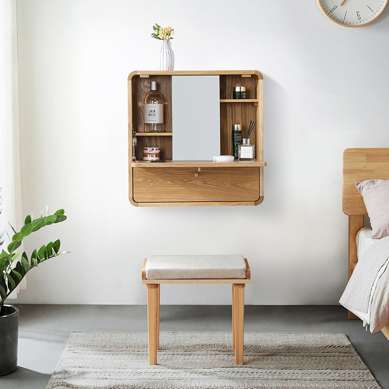 壁挂式梳妆台创意挂墙小户户型简约现代收纳卧室梳妆台