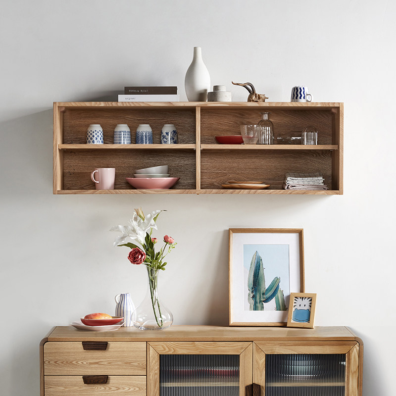 实木厨房吊柜墙壁壁柜餐厅挂墙置物架客厅电视机吊柜