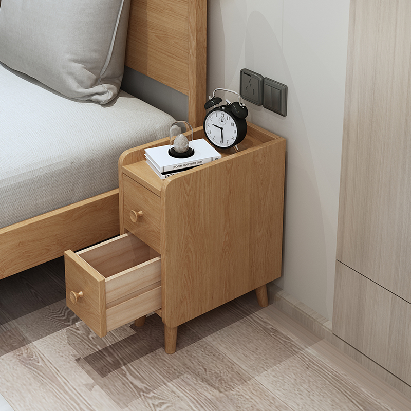 实木床头柜迷你家用收纳柜超窄小小型简易置物架床头柜