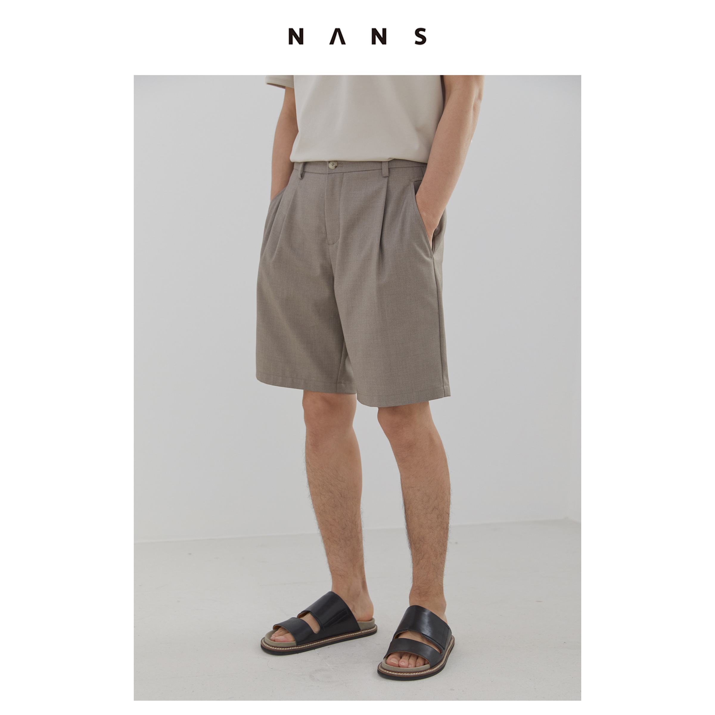 【NANS】基础宽舒西装中裤 / BASIC WIDE SHORTS - NS3B13