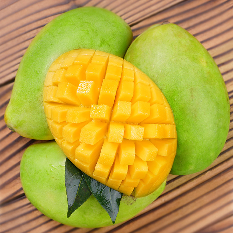 玉芒越南9斤新鲜进口口香应季水果大青青皮芒果