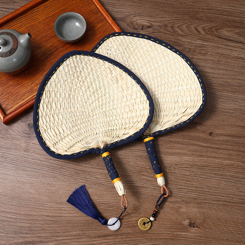 蒲扇手工编织老式包边大藤扇中国国风古典夏日扇子