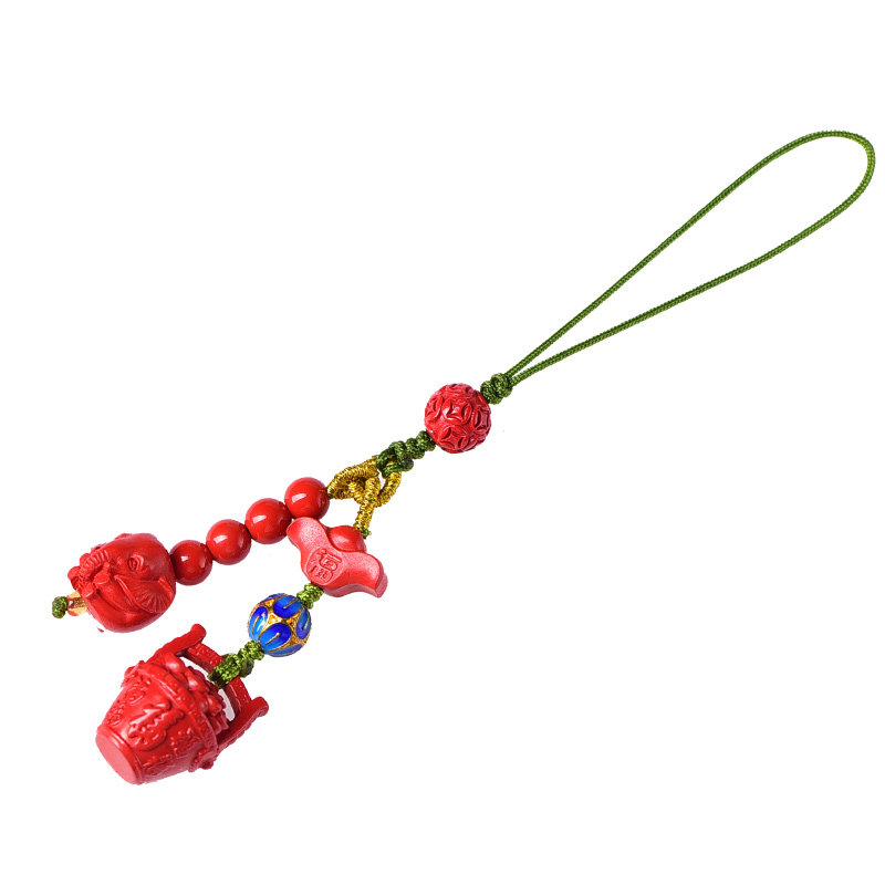 朱砂吉象如意手机链挂饰男女一桶金福元宝创意手机链