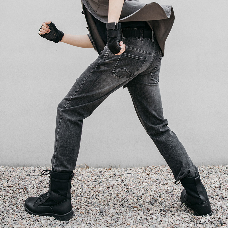 鹰爪行动战术牛仔裤男弹力修身休闲潮流户外防水秋季通勤作战长裤