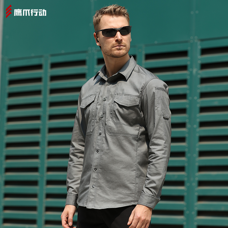 鹰爪行动追捕者战术衬衫男长袖秋冬通勤户外弹力耐磨防泼水衬衣