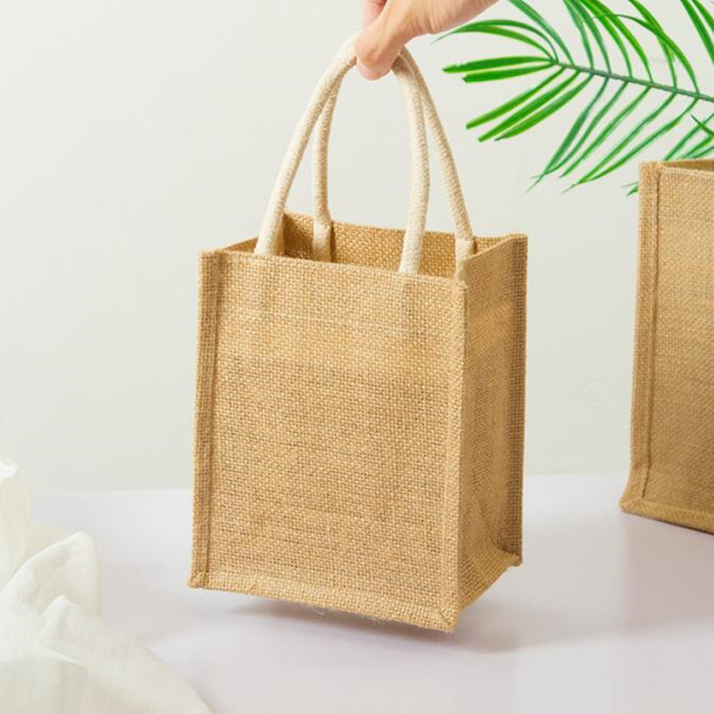 麻布帆布包女包便携简约韩版手拎袋购物手提袋袋子首饰袋