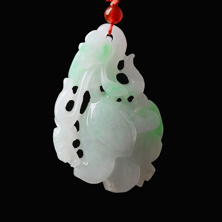 玫瑰花玉石玉器四会翡翠吊坠保真冰糯种飘阳项坠颈饰