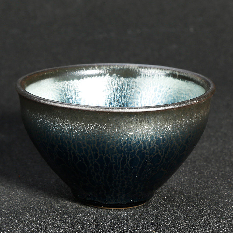 建盏茶杯蓝麒麟单杯茶盏主人杯福建窑杯盏大号纯手工茶碗束口盏